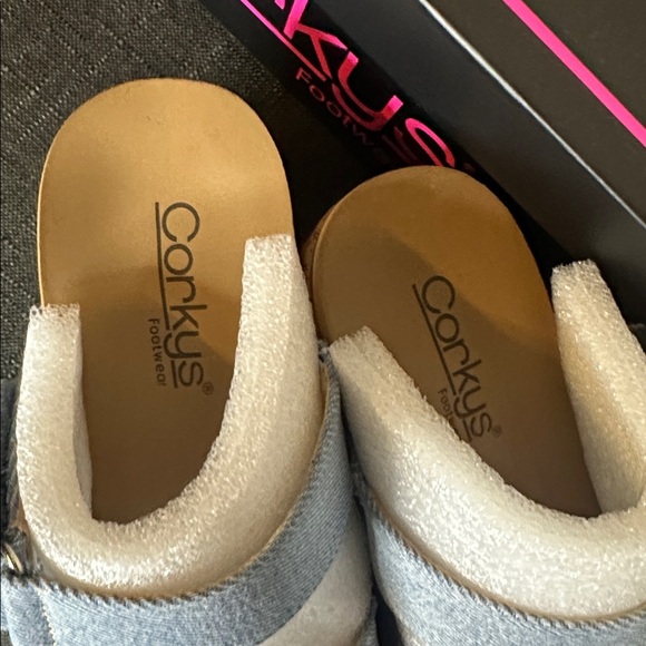 NWT‎ Corkys Size 7 Voyage Denim Wedge Strappy Sandals - Picture 6 of 7